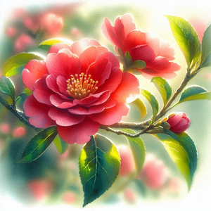 【イラスト素材】冬に咲く花のイラスト素材 2