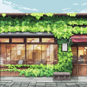 【イラスト素材】いろいろなカフェのイラスト