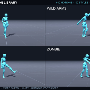 810 Motion-Capture Animations · 100 Walk / Run / Idle Styles | VRChat / Unity Humanoid FBX