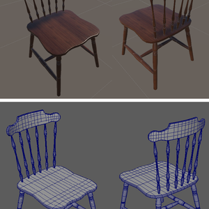 四角テーブルチェア/SquareTableChair/3Dモデル