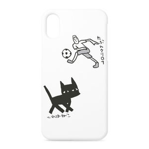 猫とサッカー iPhoneケース