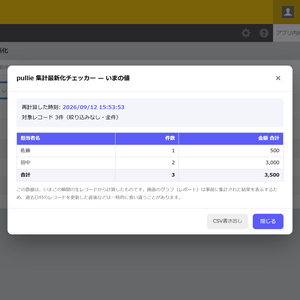 pullie 集計最新化チェッカー｜kintone対応 グラフの数字が最新か その場で確かめる