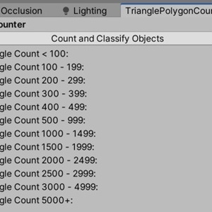 【無料】【三角ポリゴン数ごとに分類して一覧表示できるUnityエディタ拡張】Triangle Polygon Counter