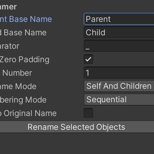 【無料】Renamer - 選択したオブジェクトを一括で連番や同一番号をつけてリネームできるUnityエディタ拡張
