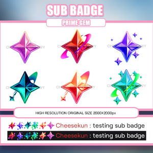 Twitch, Primo Gem, Genshin Impact Inspired Badges