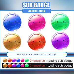 Axolotl Mora Coin, Twitch, Youtube, Facebook, Vtuber, Genshin impact, Badge, Icon, Emotes.