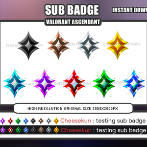 alorant Ascendant Twitch Sub Badge, Cheers, Youtube, Discord