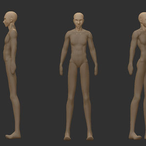 男性素体ZBrushデータ（アンドゥ履歴付き）