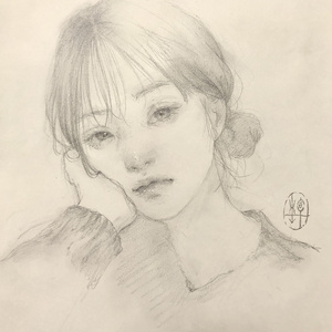 ドローイング作品「見つめる」