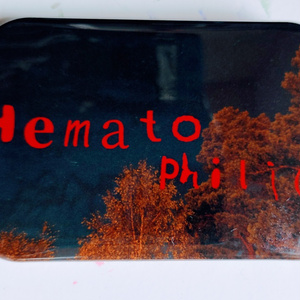 Circle "Hematophili@" button badge