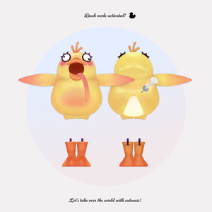 【13アバター対応】Duck Mascot Costume 缩略图 2