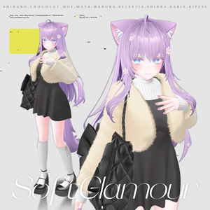 【11アバター対応】 Fur Jacket & Mini Dress Set
