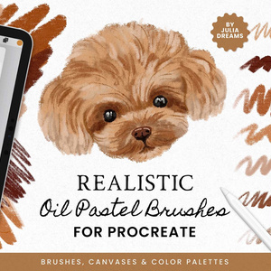 リアルなオイルパステル Procreate ブラシ Realistic Oil Pastel Procreate Brushes