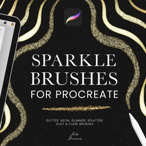 リアルな輝き グリッターゴールド Procreateブラシ Realistic Sparkle Procreate Brushes
