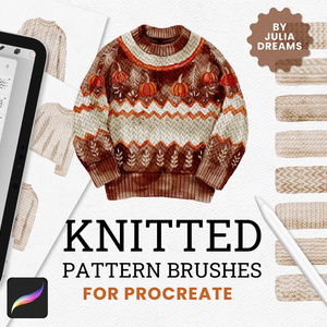 ニット模様 Procreate ブラシ Knitted Pattern Procreate Brushes