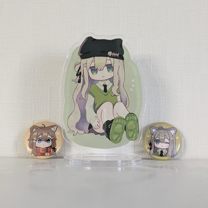 【二次創作グッズ】キプフェル&まめひなた缶バッジ・キプフェルアクリルスタンド