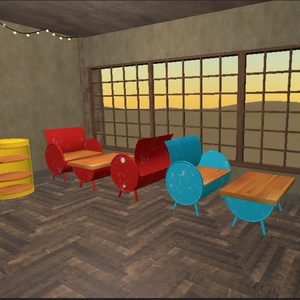 ドラム缶DIY家具セット【3Dモデル】 缩略图 2