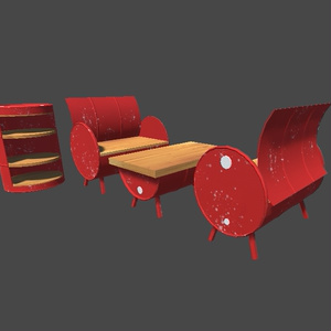 ドラム缶DIY家具セット【3Dモデル】 缩略图 11