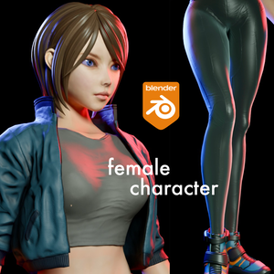 オリジナル３Dモデル　 cyber punk style female character