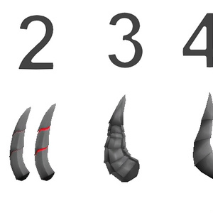 All 5 types of demon horn packages