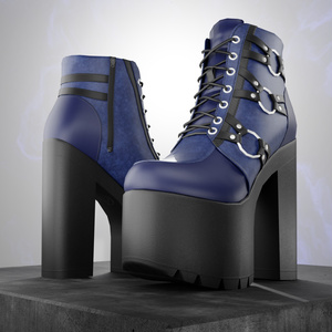 OD Techwear Boots | Ankle boots | High Heel | 3D Asset | Commercial/Personal License 缩略图 9