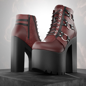 OD Techwear Boots | Ankle boots | High Heel | 3D Asset | Commercial/Personal License 缩略图 5