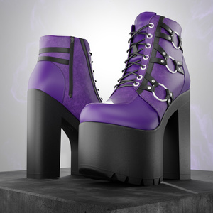 OD Techwear Boots | Ankle boots | High Heel | 3D Asset | Commercial/Personal License 缩略图 8