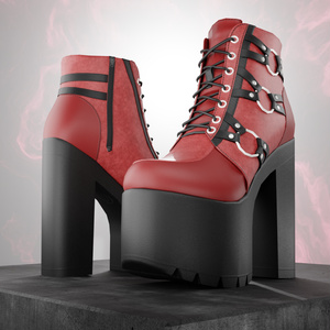 OD Techwear Boots | Ankle boots | High Heel | 3D Asset | Commercial/Personal License 缩略图 6