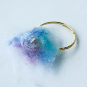 水に溶ける指輪　紫陽花カラー
