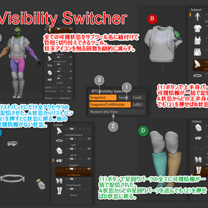 Zbrush用プラグイン「Visibility Switcher」（全ての目玉アイコンをワンクリックで一気に復元）
