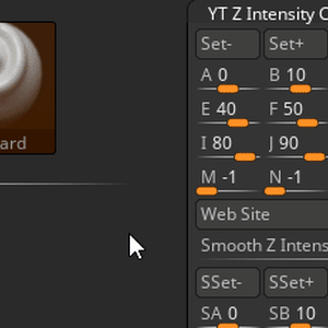 ZbrushのZ強度を複数の指定値に切替えるプラグイン「YT Z Intensity Controller」