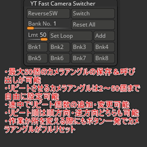 指定したカメラアングルにホットキーワンクリックで切り替わるプラグイン「YT Fast Camera Switcher」