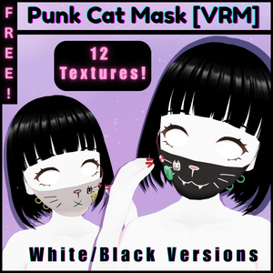 [Vroid/VRM] パンク猫のマスク (Punk Cat Mask)