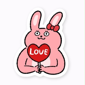 推し活ウサギのピョピステッカー（LOVE）