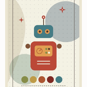 昭和レトロ⑩  1960年代 モダン　カルチャー　ロボット　リトグラフ　ポストカード　ミニポスター　インテリアに