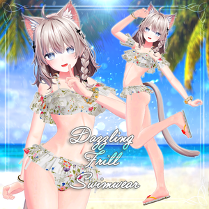 Dazzling Frill Swimwear - アクセサリー付き フリル水着 - 柄・カラバリ有り  #SALVATOR3D
