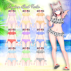Dazzling Frill Swimwear - アクセサリー付き フリル水着 - 柄・カラバリ有り  #SALVATOR3D 缩略图 4
