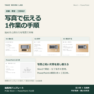 【店舗・教室向け】写真3枚で伝える1作業マニュアル｜Word・PowerPoint