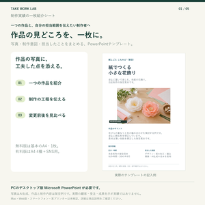【無料版あり】制作実績の一枚紹介シート｜A4・SNS用 PowerPoint