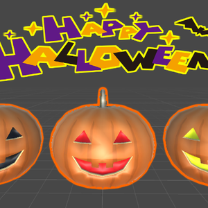 ハロウィンパンプキンセット[FBXデータファイル　3DCGオブジェクト]