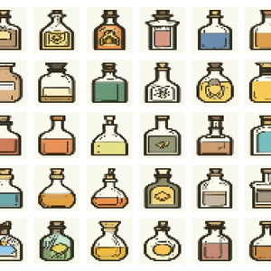 【商用可】RPG Potions Pixel Art / 32x32 ドット絵ポーション素材集 Vol.1