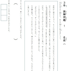 小学３年生　国語　読解問題　３題セット