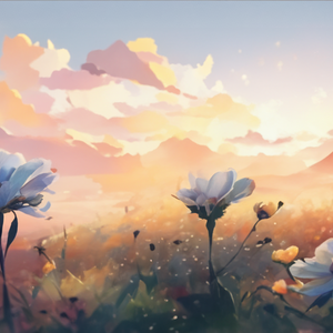 夕日に咲く花１０枚セット（1280*720）