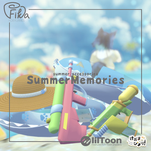 【VRChat想定3Dモデル】アクセサリーセット「SummerMemories」