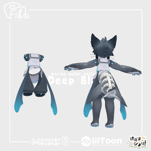 【VRChat想定3Dモデル】シャロくん向けマリンセーラー「DeepBlue」 缩略图 3