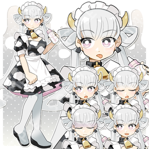 牛柄のメイドさん立ち絵