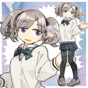 ツッコミ女子学生立ち絵