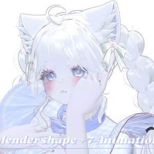 VRCHAT-Manukaマヌカ（捏脸和7个表情）-Face-BlendShape+ 7Animation 缩略图 3