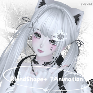 VRCHAT-shinra森罗6(捏脸和7个表情)-Face-BlendShape+ 7Animation