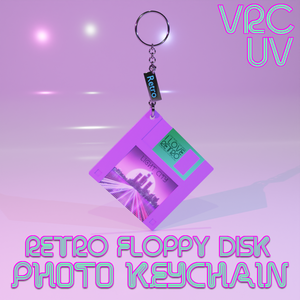レトロ フロッピーディスク 写真 キーホルダー『Retro Floppy Disk_Photo keychain』
